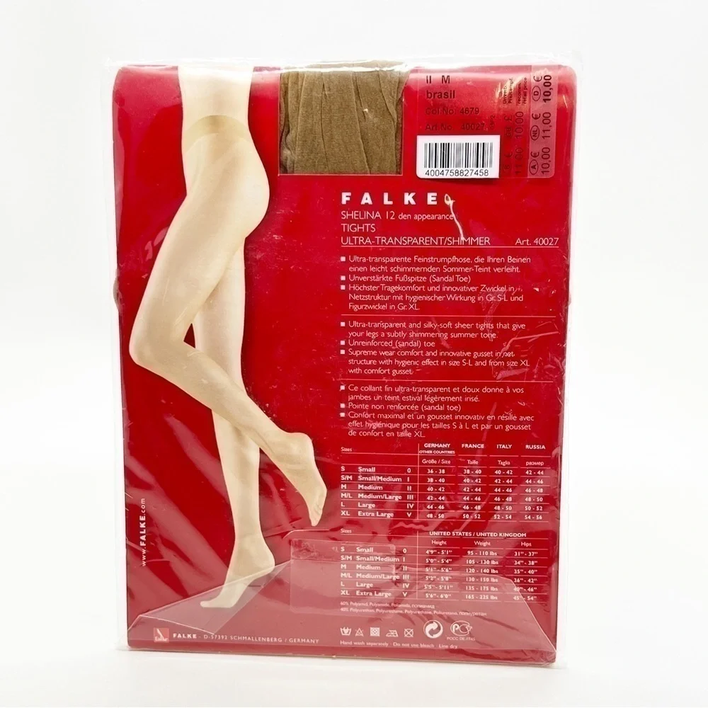 Falke Shelina 12 DEN Women’s Tights Size II / Medium Color Brasil New in Package